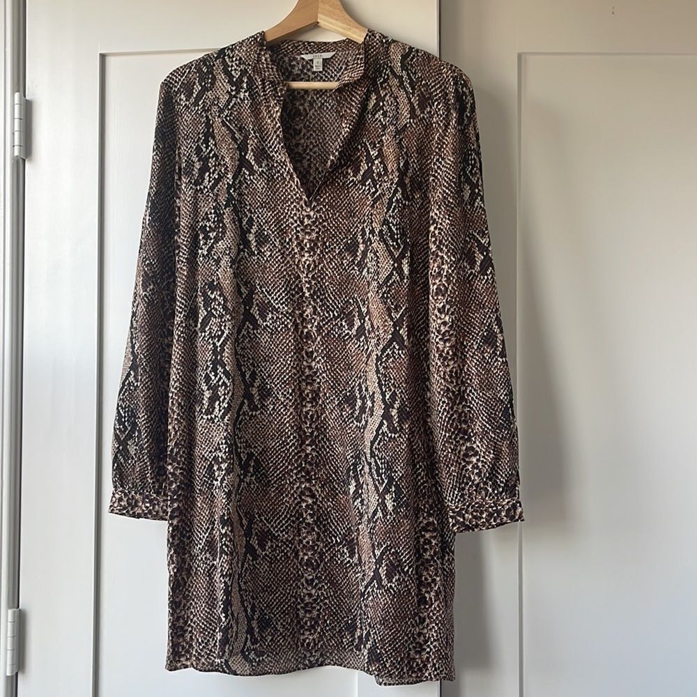 Joie‎ Briona Snake Print Dress Size XS Silk Animal Print